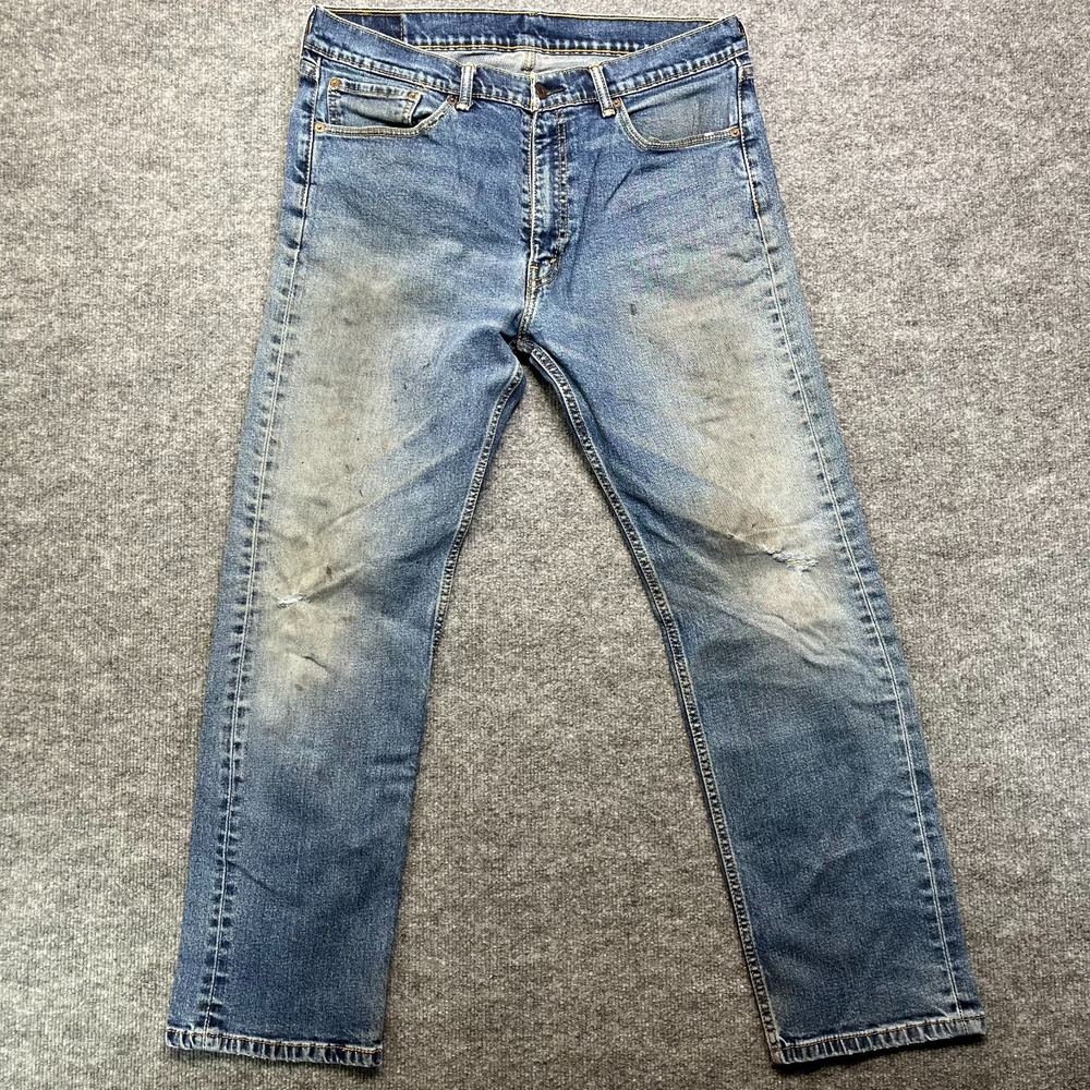 Levi's 505 Jeans Men's Blue Denim Stretch Mid Rise Classic Straight - 34x28.5